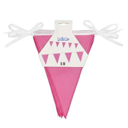 Flaggkedja i polyester, rosa (26 x 18 cm) (6 m)