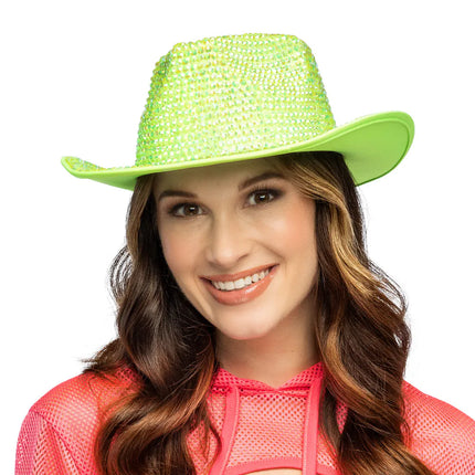 Cowboyhatt Aurora, neongrön, UV