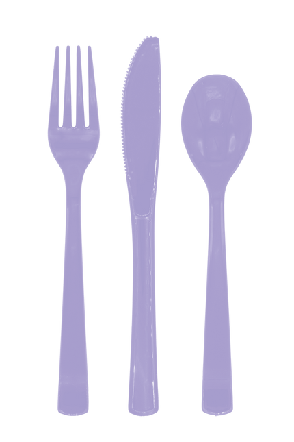 Lila bestick, återanvändbara, 18-delars set