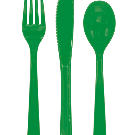 Grönt bestick, återanvändbart, 18-delars set