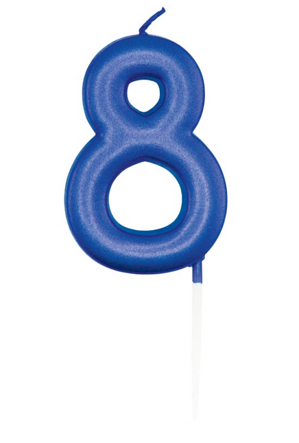 Blå sifferljus 8