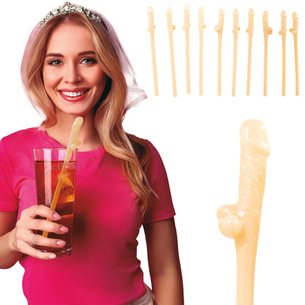 Penis Sugrör Nude 19,5cm 10st