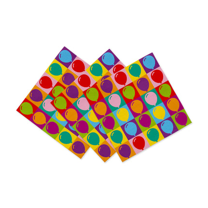 Färgade servetter, 3-lagers, ballonger 33 cm, 20 st
