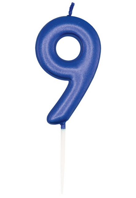 Blå sifferljus 9