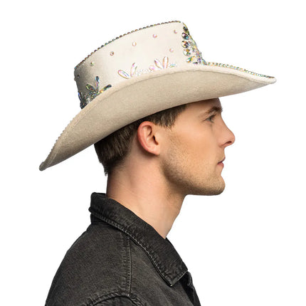 Cowboyhatt Crystal beige
