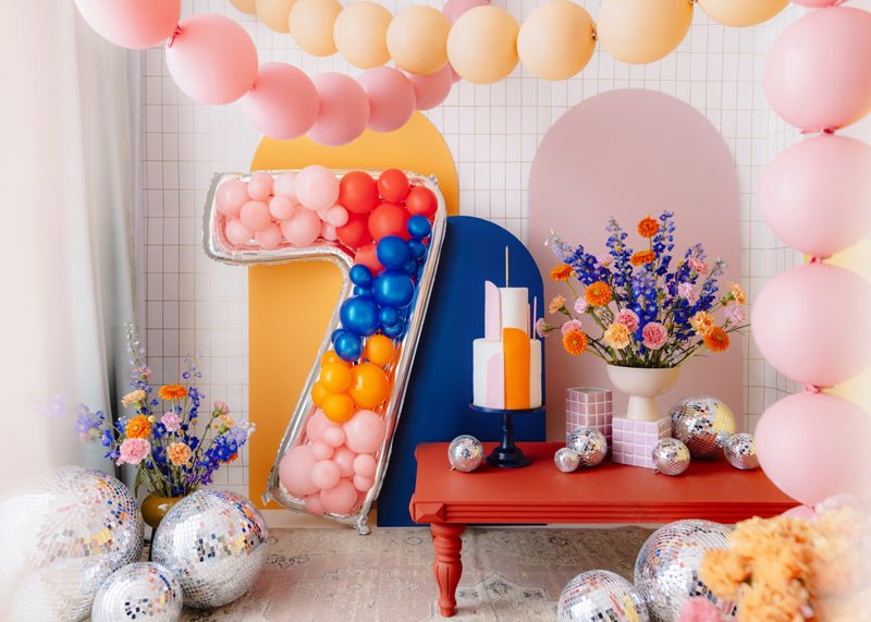 7 Jaar Ballon Frame Zilver 1,26m van Partydeco koop je bij Partywinkel