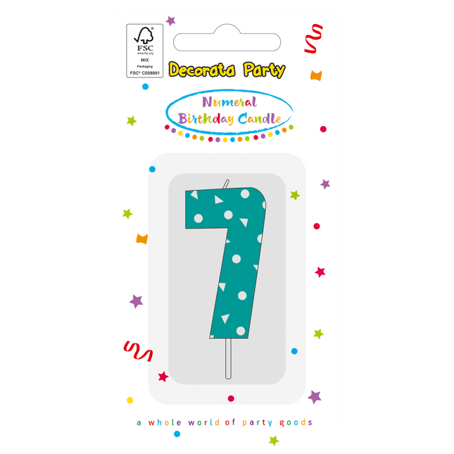 7 Jaar Kaars Lichtblauw van Procos koop je bij Partywinkel