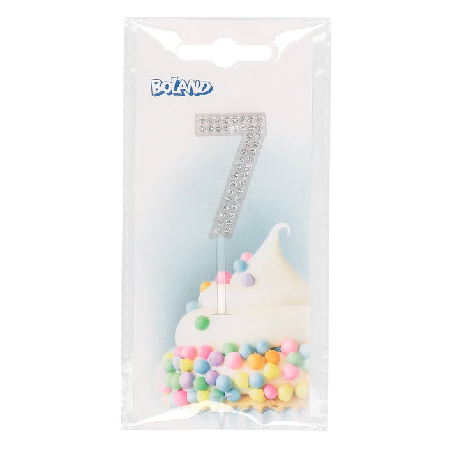 7 Jaar Taarttopper Diamant 10,5cm van Boland koop je bij Partywinkel