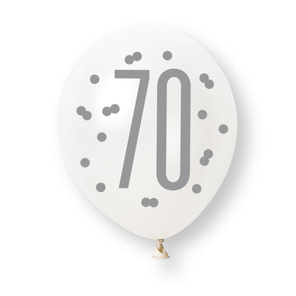 70 Jaar Ballonnen Set Blauw 30cm 6st van Unique koop je bij Partywinkel