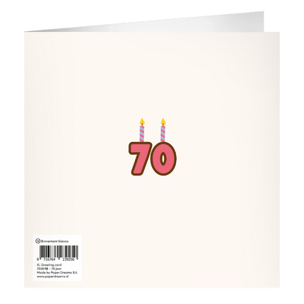 70 Jaar Wenskaart 23cm van Paper Dreams koop je bij Partywinkel
