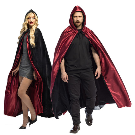 Halloween Cape Svart Röd Creature Of The Night