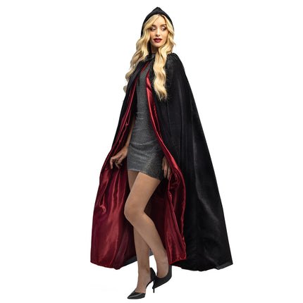 Halloween Cape Svart Röd Creature Of The Night