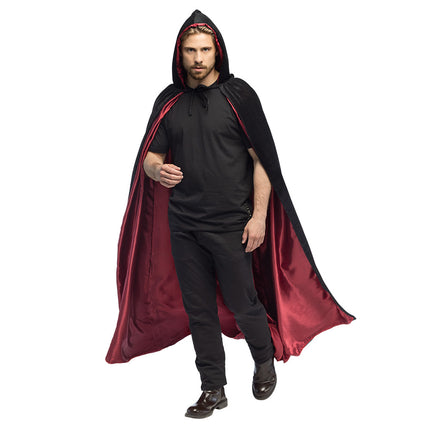Halloween Cape Svart Röd Creature Of The Night