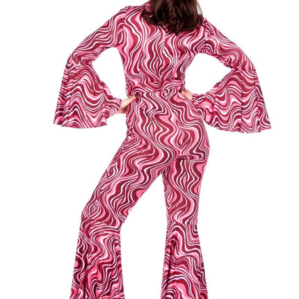 Disco 70S Jumpsuit Roze Dames van Wilbers & Wilbers koop je bij Partywinkel