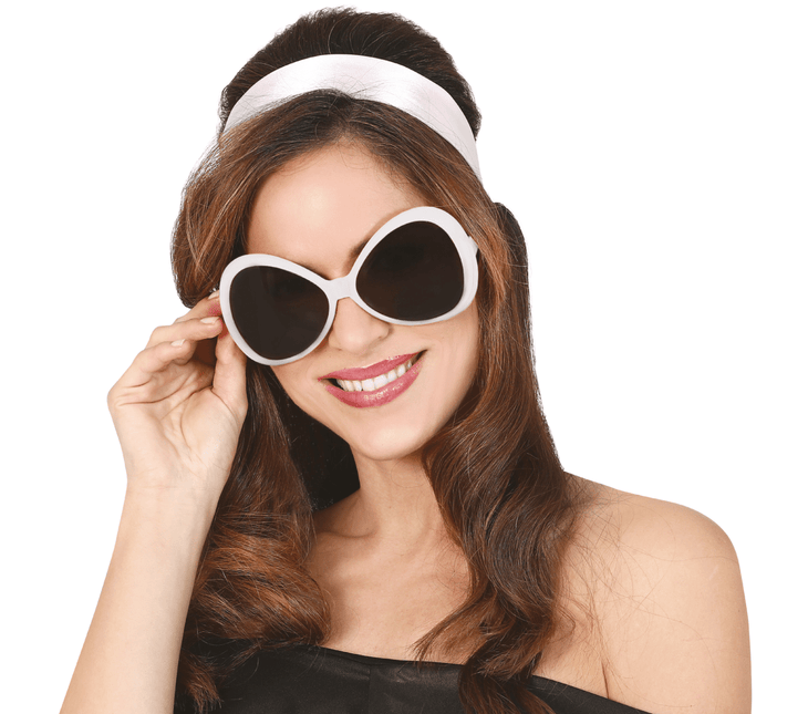 70S'S Bril Wit van Fiestas Guirca koop je bij Partywinkel