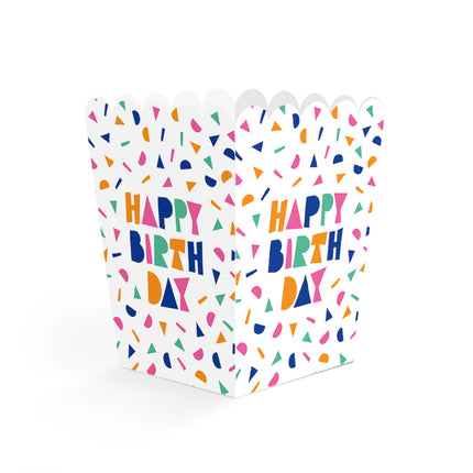 Happy Birthday Snackbakjes Confetti 10,5cm 8st