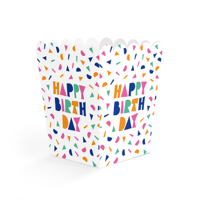 Happy Birthday Snackbakjes Confetti 10,5cm 8st