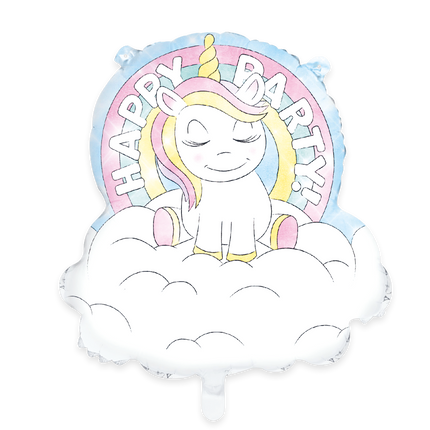 Unicorn-heliumballong ”Happy Birthday”, 66 cm