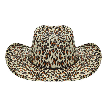 Cowboyhatt med vild leopardmönster