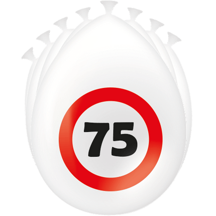 75 Jaar Ballonnen Verkeersbord 30cm van Paper Dreams koop je bij Partywinkel