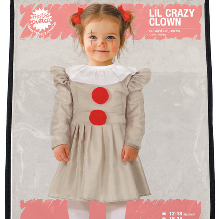 Halloween Klänning Flicka Clown Med Krage