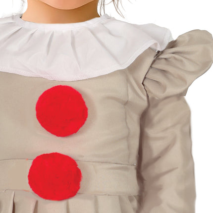 Halloween Klänning Flicka Clown Med Krage