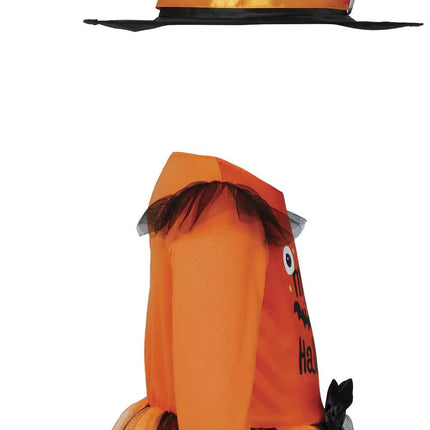Halloween-kostym: svart och orange babyhäxa