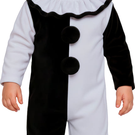 Halloween-kostym, svartvit, babyclown
