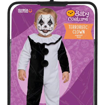 Halloween-kostym, svartvit, babyclown
