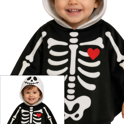 Halloween-poncho för bebisar – skelett