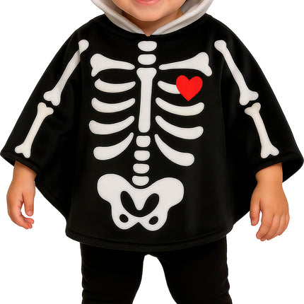 Halloween-poncho för bebisar – skelett