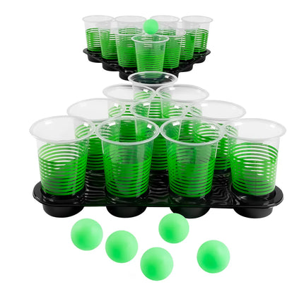 Beer Pong Deluxe-set (20 muggar, 6 bollar, 2 brickor)
