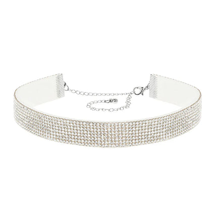 Choker Crystal i silver