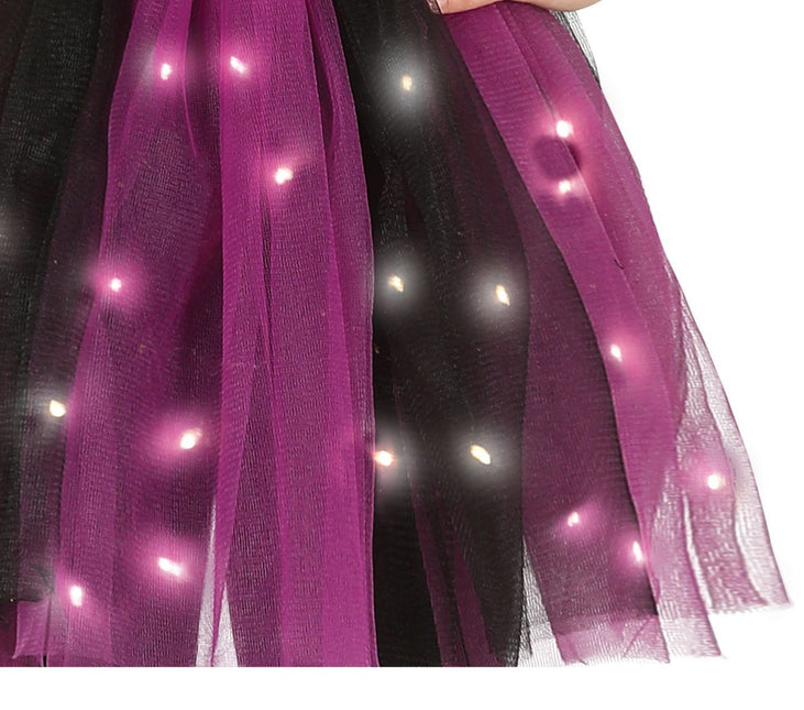 Häxa Halloween Kostym Flicka Svart Lila