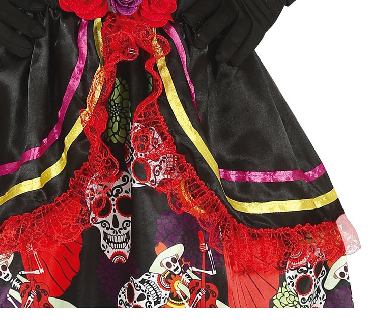 Dia De Los Muertos Kostym Flicka Blomma