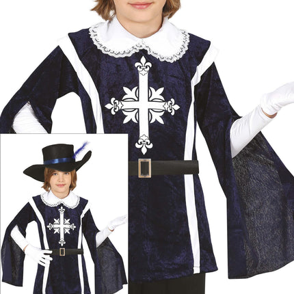 Musketör Kostym Pojke Blå