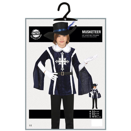 Musketör Kostym Pojke Blå