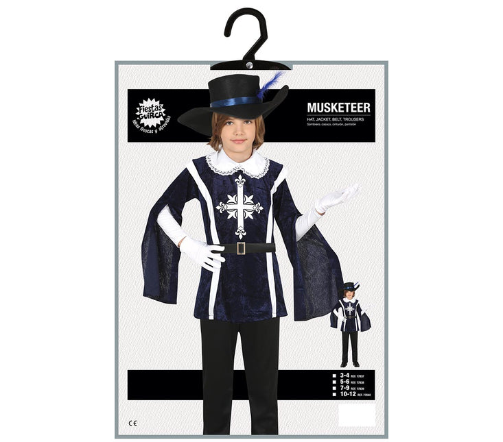 Musketör Kostym Pojke Blå