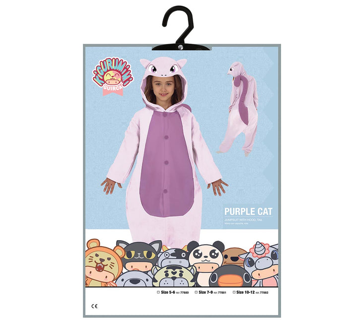 Kattdräkt Barn Lila