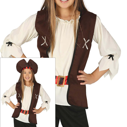 Piratdräkt Brun flicka