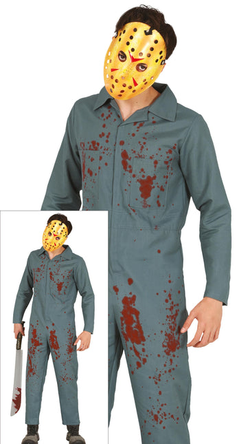 Psycho Halloween-dräkt Overall för män