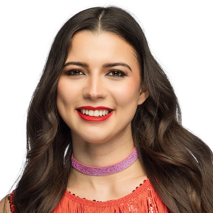 Choker Crystal rosa