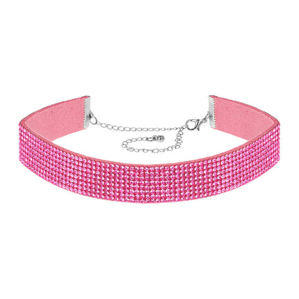 Choker Crystal rosa