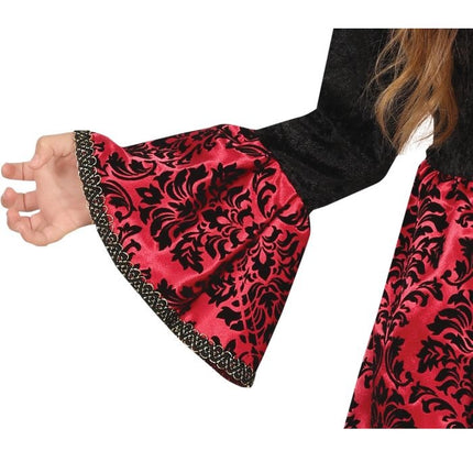 Vampyr Halloween Kostym Flicka Svart Röd