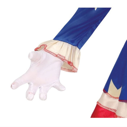 Skräck Clown Halloween Kostym Flicka Blå Röd