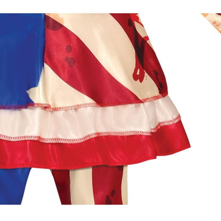 Skräck Clown Halloween Kostym Flicka Blå Röd