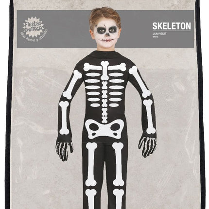 Skelett Halloween Kostym Barn Vit Svart