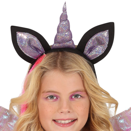 Unicorn Jurk Zwart Paars Meisje Skelet