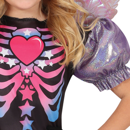 Unicorn Jurk Zwart Paars Meisje Skelet