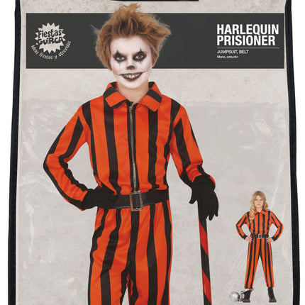 Halloween kostym barn Harlekin fånge